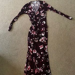 Motherhood Maternity long wrap dress.